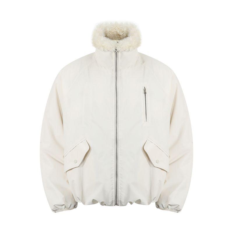 Kisko Winter American-Style Mountain Carving Fur Collar Warm Oversized Cotton Jacket for Men and Women, High-End Casual Coat, Couple's Trendy Style