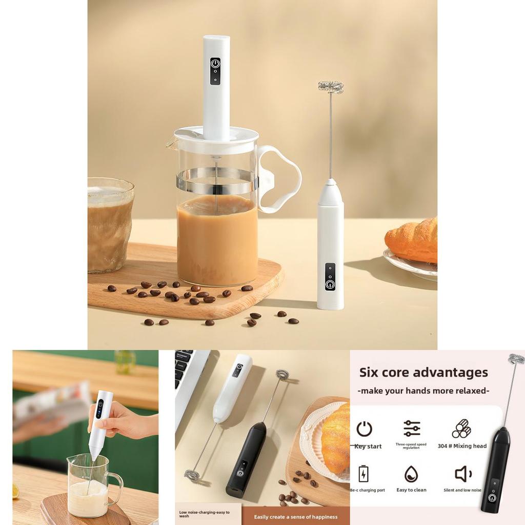 Electric Milk Frother Handheld Mixer For Coffee And Baking Home Use