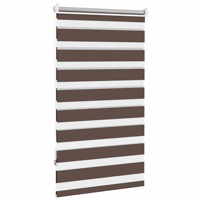 Store enrouleur - Zebra - Tamisant zébré - Tissu 67×120 cm (rail 70 cm) - Polyester marron
