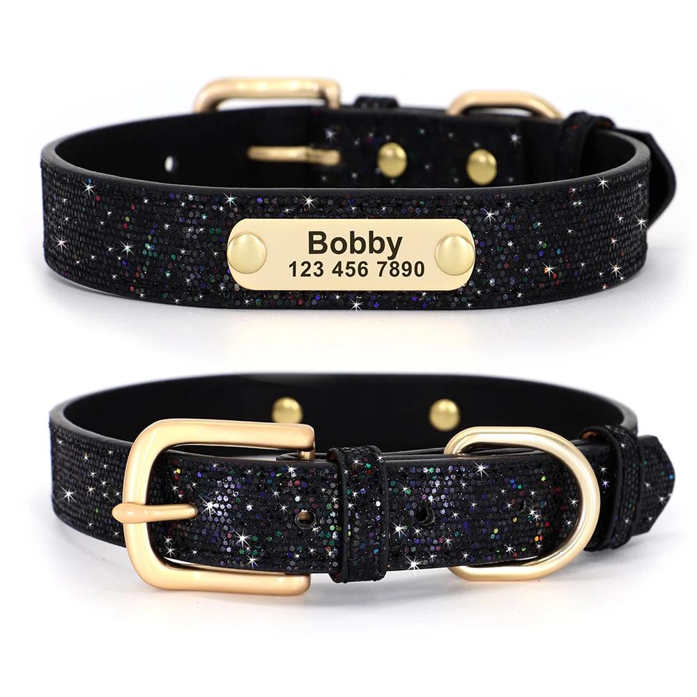 Leder Katzenhalsband Personalisiertes Katzenhalsband für Welpen Kleine Hunde Haustier Kätzchen Namensschild Halsband Kostenlose Gravur Verstellbar Haustierhalsbänder