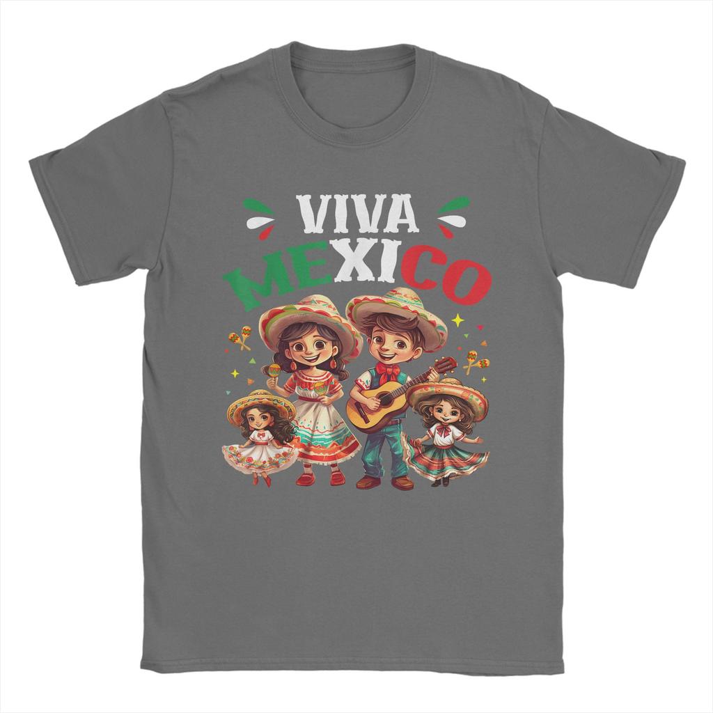 Fashion Viva Mexico Mexican Independence Day Boys Girls T-Shirt T-Shirts Men Round Collar T Shirt Short Sleeve Tee Shirt Tops