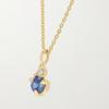 18K Gold Oval Birthstone Pendant with Drip Oil Painting - December Edition