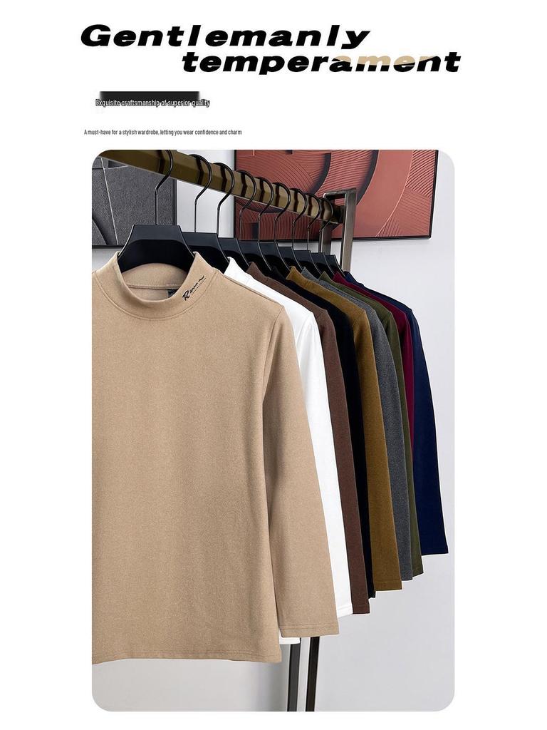 Men's Thermal Half-High Collar Thick Hoodie