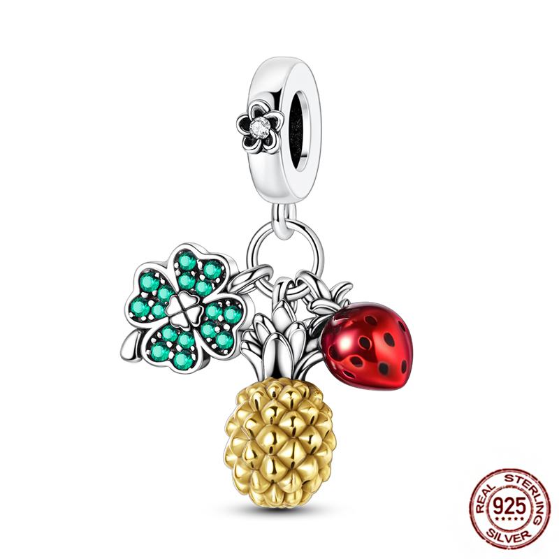 Rose Gold Yellow Charms Copper Sunflower Leopard Firefly Beads Fit Original Bracelet Luminous Charmdiy Jewelry Gift