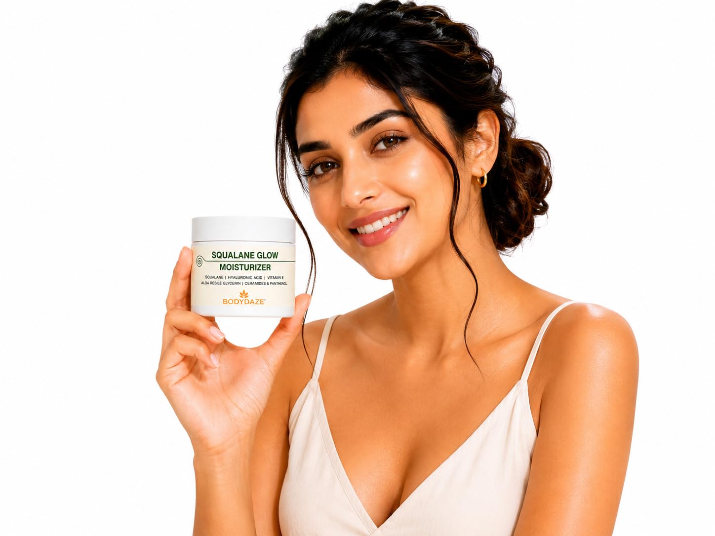 BODYDAZE Squalane Face Moisturiser Cream 100g | Tan Removal & Pigmentation Care | Lightweight Hydrating Glow Cream | Vitamin E, Niacinamide & Aloe