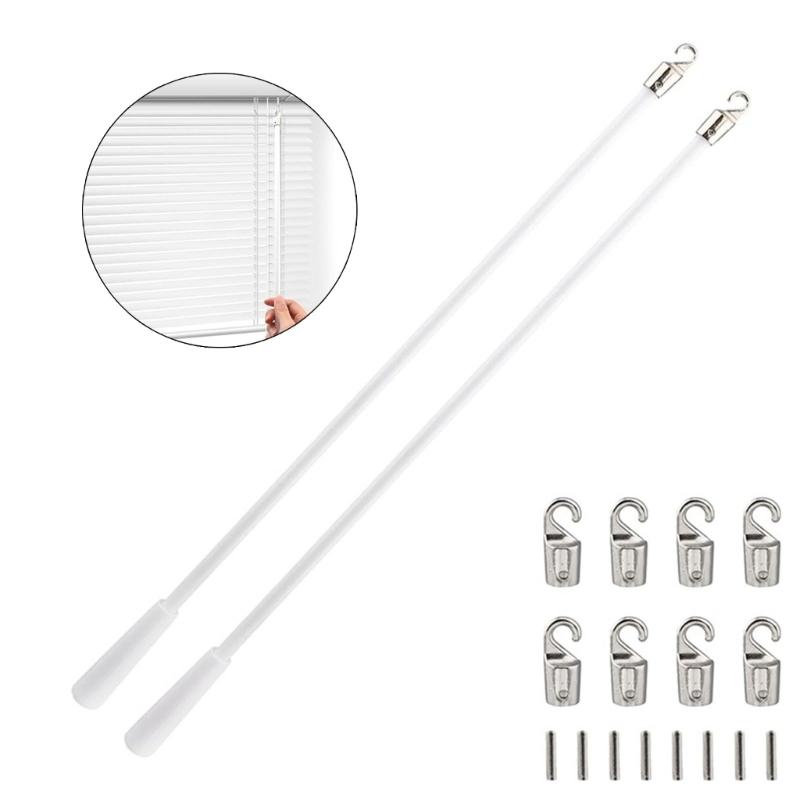 1Set Clear Blind Rods 43cm with Rotates Hooks for Home and Office Window Decoration Vertical Blinds Replacement