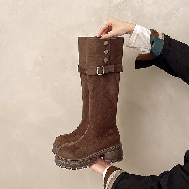 

Women s lightweight thick-soled winter insulation fur one snow boots non-slip cushioning wear casual sports long cotton boots 40 коричневый