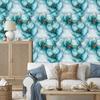 Ink Wallpaper Turquoise, Celadon and Light Gray 50x1000
