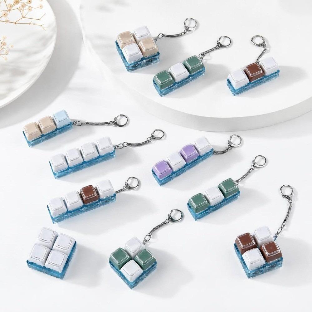 Bag Charms Keyboard Fidget Keychain Funny Pendant Fidget Clicker Toy Desktop Accessory