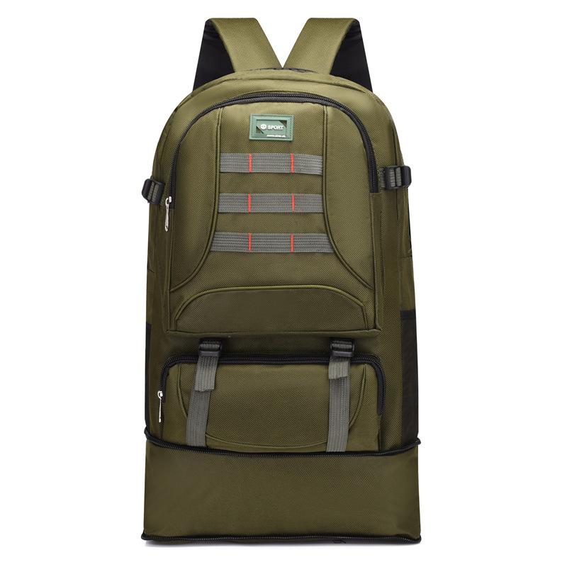 

Мужской дорожный рюкзак очень большого размера Водонепроницаемый студенческий рюкзак Женский дорожный альпинистский рюкзак для активного отдыха Очень большой вместимости Багажная сумка Двуплечный рюкзак армия зеленый