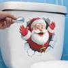 Santa Claus Wall-breaking Patern Stickers Christmas Wall Decals Self-Adhesive Wall Stickers Toilet Stickers Home Holiday Decor