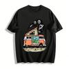Outdoor Planet Camping Bus Print Tee Unisex Retro Casual Top Pure Cotton T-shirt