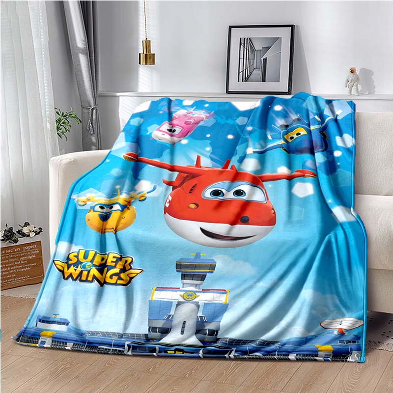 Cartoon Anime Super Wings Throws Blanket for Bedding Picnic Kid Super Soft Cute kawai high quality Flannel Blanket birthday gift