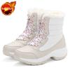 Winter Fleece-lined with Laces Chunky Waterproof High-top Ladies Shoes Chic and Elegant Trend 2025 Padded Hot Women's Snow Boots