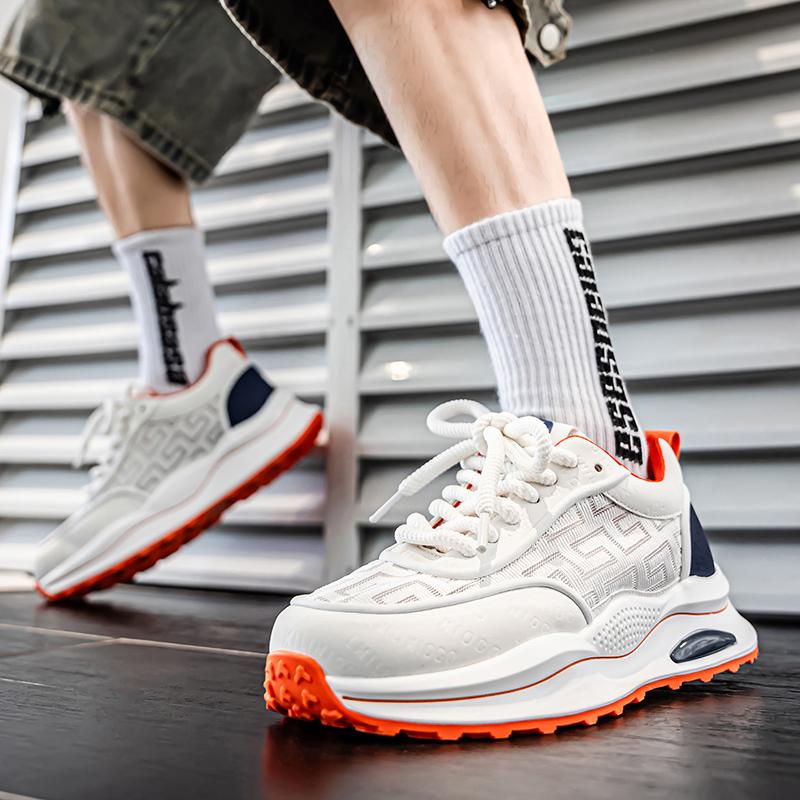 Fashion Chunky Men Outdoor Sports Shoes Mesh Breathable Lightweight Non Slip Versatile Simple Outdoor Casual Shoes