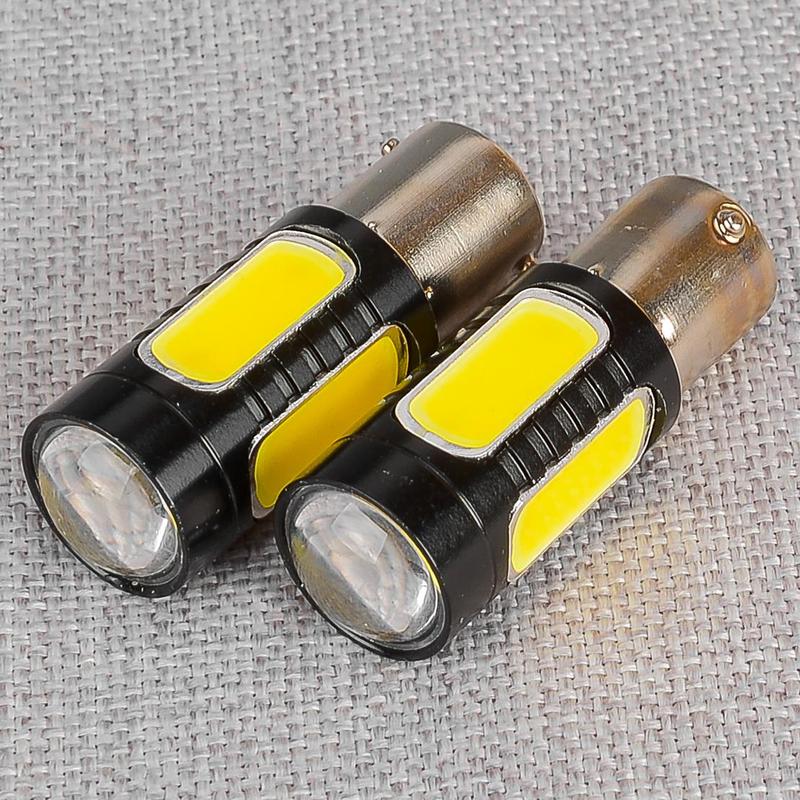 New 2pcs Gold Yellow Car Truck LED Turn Signal Light Bulb 1156 7506 1156A P21W BA15S 12-24V
