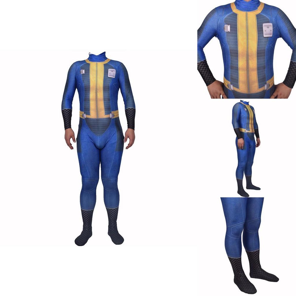 Authentisches Fallout 4 Überlebender Cosplay für Nate Vault 111 Jumpsuit Bodysuit für Halloween