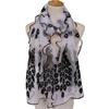 Women Chiffon Neck Scarf Flower Peacock Embroidered Lace Scarf Femmes Silk Long Soft Elegant Shawl New Spring Muffler Scarves