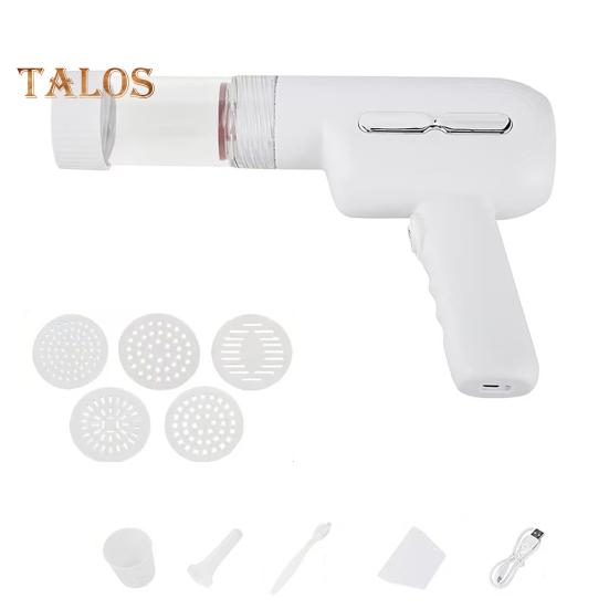 

Ручна електрична макаронна машина Акумуляторна локшина для спагетті Рамен Домашня ковбасна начинка Машина для пресування та різання тіста з 5 формами білий