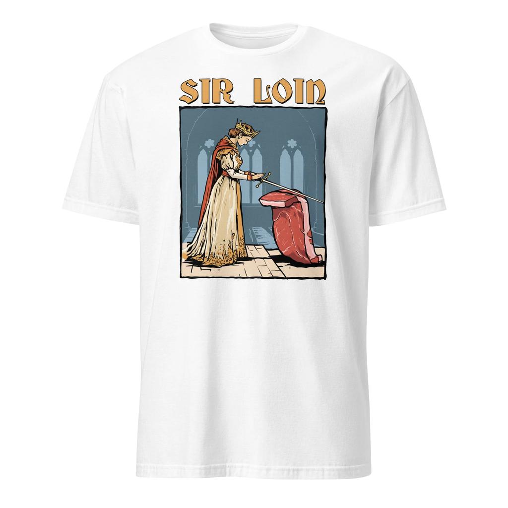 Sir Loin Ritter Hemd Lustiges Rinderlende Steak Mittelalterlicher Witz T-Shirt Größe S-3XL Geschenk
