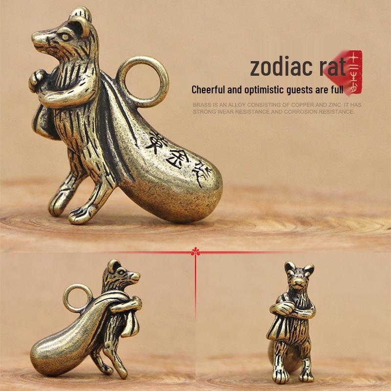 

Подвеска для ключей из чистой меди в виде двенадцати знаков зодиака из латуни и аксессуар для ключей