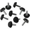 10 Pcs M6 Thread Furniture Levelers Galvanized Steel Black Glide Furniture Leveling Feet Floor Leveler Table,Chair, Cabinet Legs