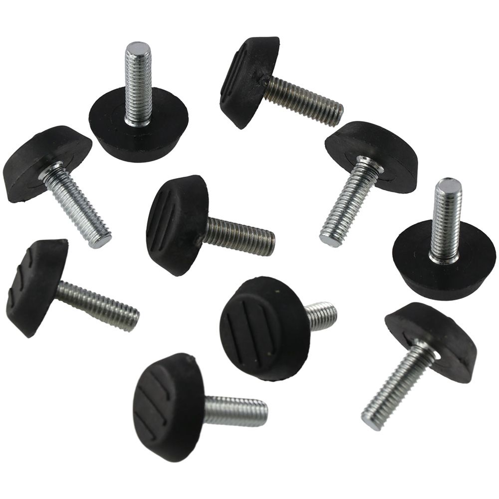 10 Pcs M6 Thread Furniture Levelers Galvanized Steel Black Glide Furniture Leveling Feet Floor Leveler Table,Chair, Cabinet Legs