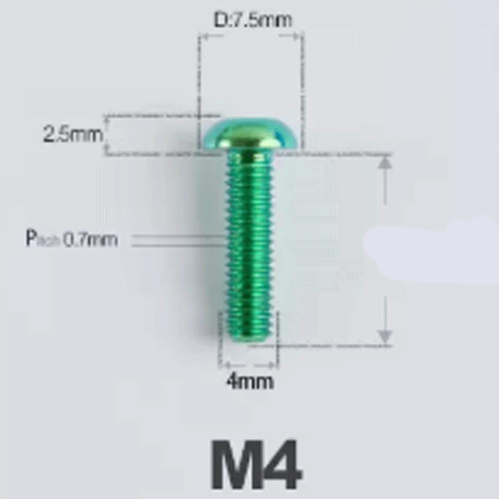 Multiple Color M4 x 6 8 10 12 16 18 20 25mm GR5 Titanium Alloy TC4 Mushroom T20 Torx Head Screw Bolt For Road bike