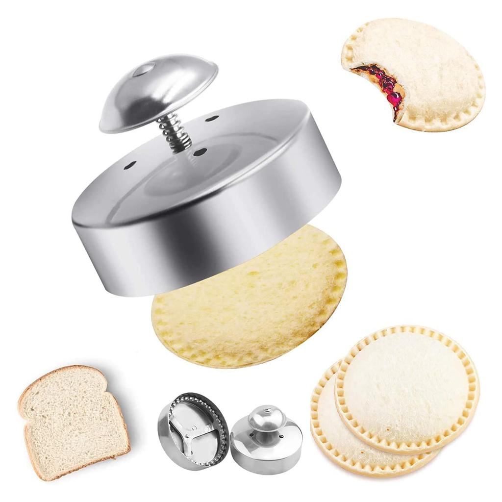 Sandwich Cutter And Sealer Stainless Steel Sandwich Pie Maker Mold Round Shapes For Kids Set Pastry Baking Bento Popular