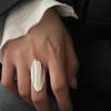 Minimalist Large Oval Ring for Women – Elegant, Cold Style, High-End, Versatile Open Index Finger Fashion Accessory.