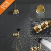 VGX Concealed Shower System Set Luxury Gold Bathroom Shower Set Brass Rainfall Shower Head Set Shower Faucet Set Grey Chrome