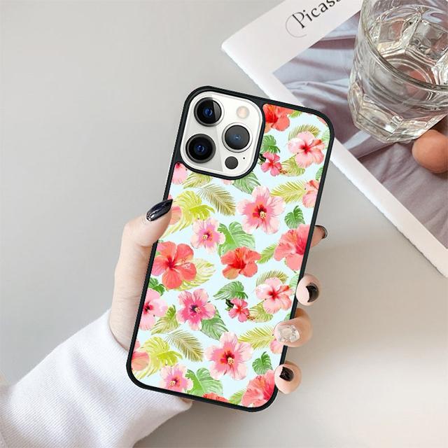 Tropical Paradise Hawaiian Flower Phone Case For iPhone 17 Air 15 16 Cover 14 13 11 12 Pro Max Max Plus Back Cover