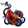 Nautical Spirits Bottle Octopus-Shaped Glass Decanter, 3D Artistic Borosilicate for Whiskey Wine Soda, Ocean Themed Bar Decor 350ml Decorative Liquid