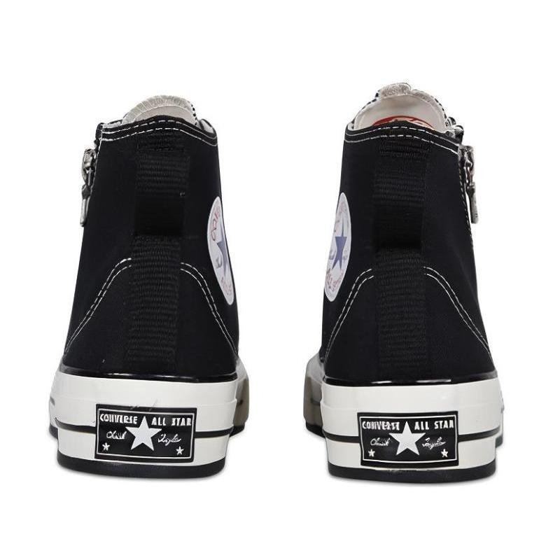 Converse 1970s RiRi Zipper RiRi Side Zipper Vintage Casual Non-Slip Abrasion Resistant High-Top Board Shoes Unisex Black