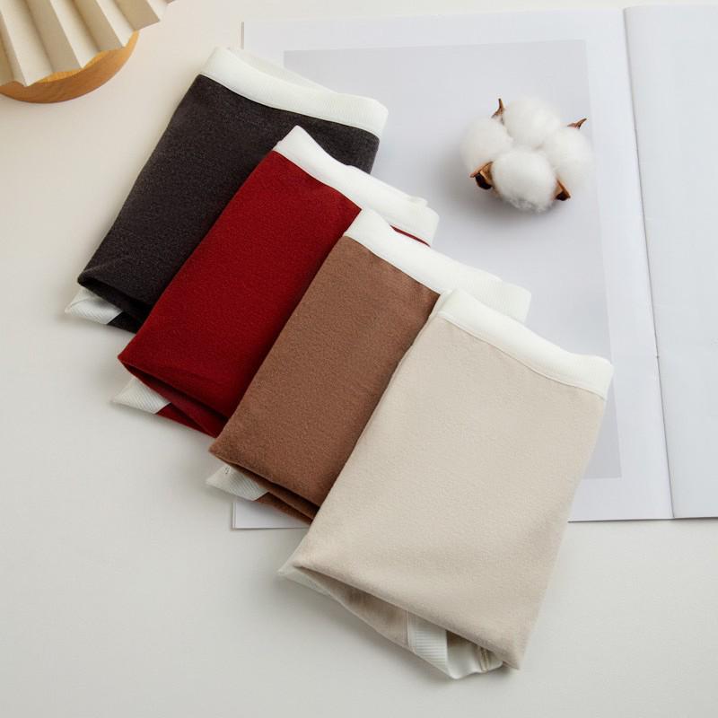 Women's Velvet Feel High-Elasticity Brushed Triangle Underwear - Soft, Comfortable, Solid Color for Autumn/Winter