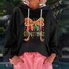 Women's Christmas Print Loose Casual Long Sleeve Hooded Sweatshirt