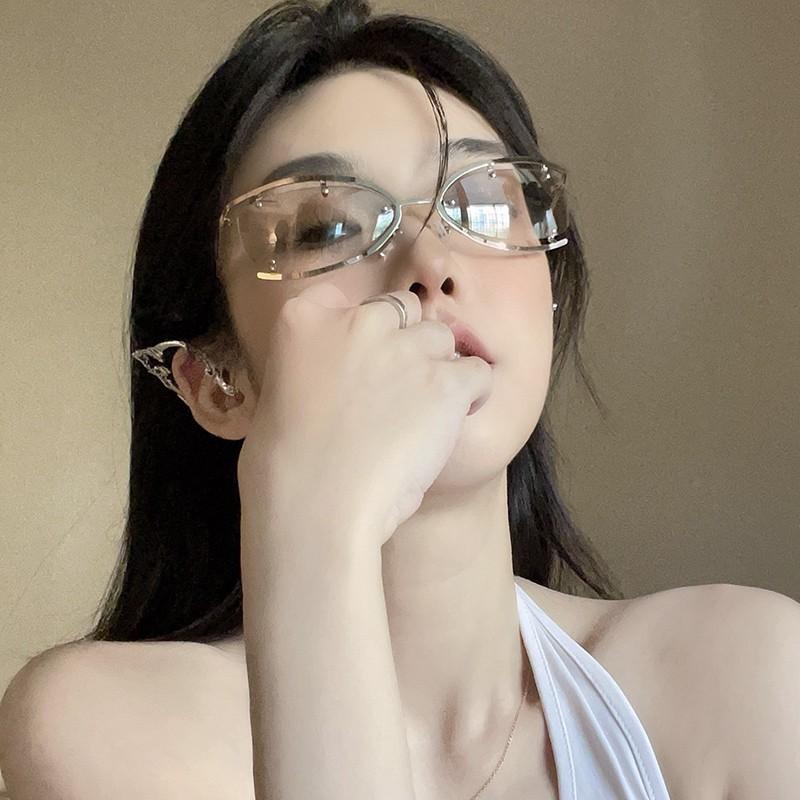 Square Y2K Women's Sunglasses Vintage Small Rectangle Lens Female tie sun Glasses Men Retro Oculos Future technology Eyewear