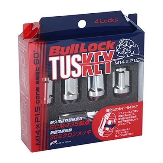 

BullLock TUSKEY Замок T600 Гайки KYO-EI, M14XP1.5, Набор из 4 штук, Хромированные,