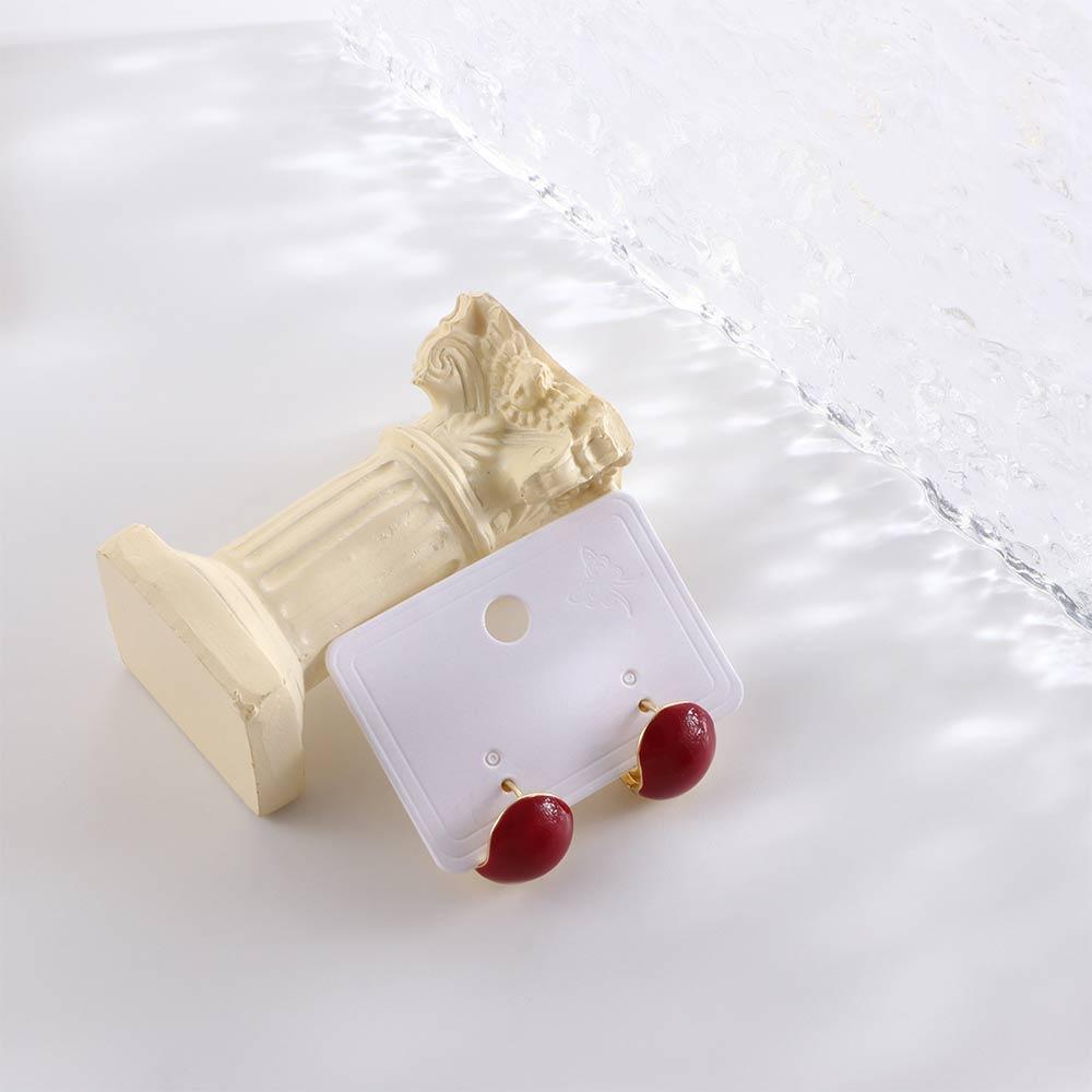 Red Bean Circle Huggie Earrings Fashion Jewelry Gift Women Hoop Earrings Korean Style Earrings