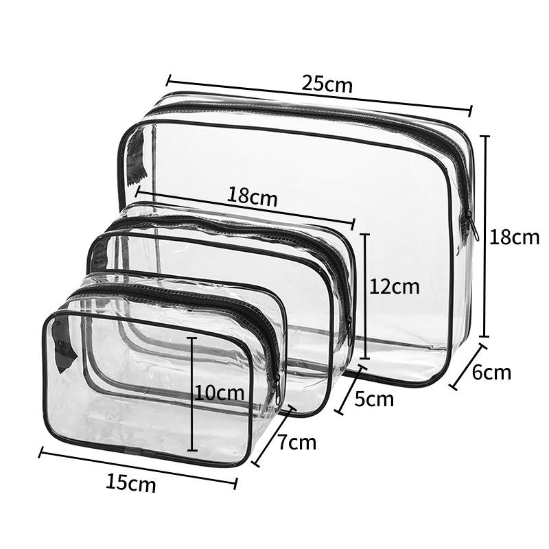 Large Capacity Transparent PVC Makeup & Toiletry Bag for Convenient Travel
