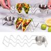 Tabletop Taco Stand Taco   Mold Stainless Steel Taco Tray with Sauce Bowl for Home Kitchen Restaurant