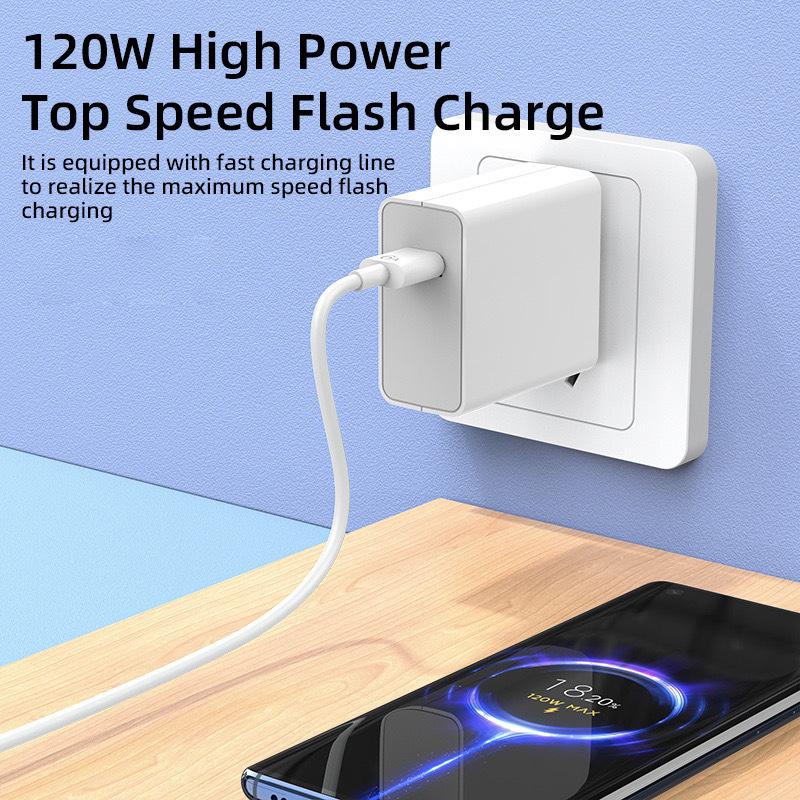 Cargador Rápido de 33W/67W/90W/120W Compatible con la Serie Xiaomi, Adaptador de Carga Super Flash con Cable USB-C, Certificado de Seguridad 3C+