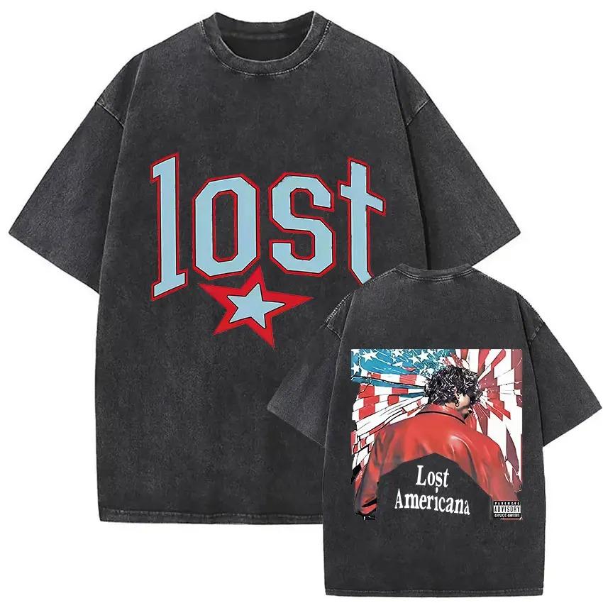 Vintage Washed MGK Machine Gun Kelly Album 2026 New T Shirts Men's Gothic Hip Hop Oversized T-shirt Pure Cotton Tees Streetwear