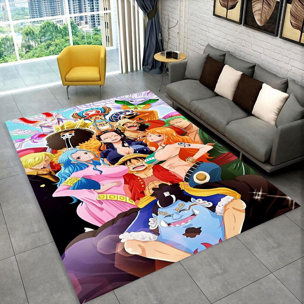Tappeto Tappeto Cartoon Anime One Piece 3D per Stanza dei Giochi Camera da Letto Soggiorno Divano Arredamento per la Casa, Tappeto per Area Giochi Bambini Tappetino Antiscivolo per Pavimenti