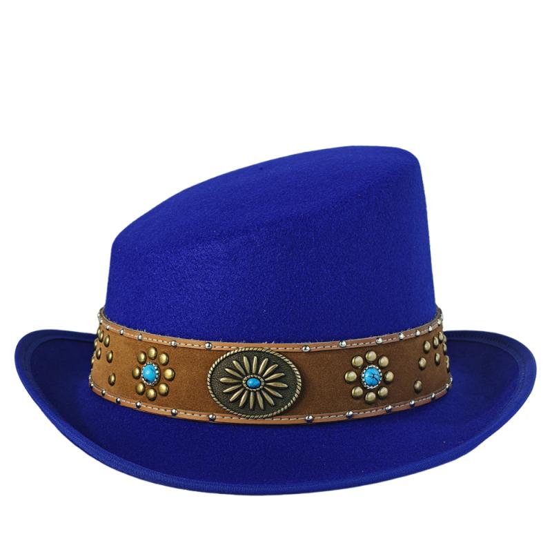 Schräges Oberteil Fedora Unisex Gentleman Cosplay Derby Bowlerhut Britische Form Hut Herbst Winter Magischer Hut Federzubehör
