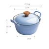 22cm Mini Cast Iron Enameled Dutch Oven For Cooking Stew Meat and Bread Baking Heavy Type 2 L Cast Iron Casserole Dish Soup Pot