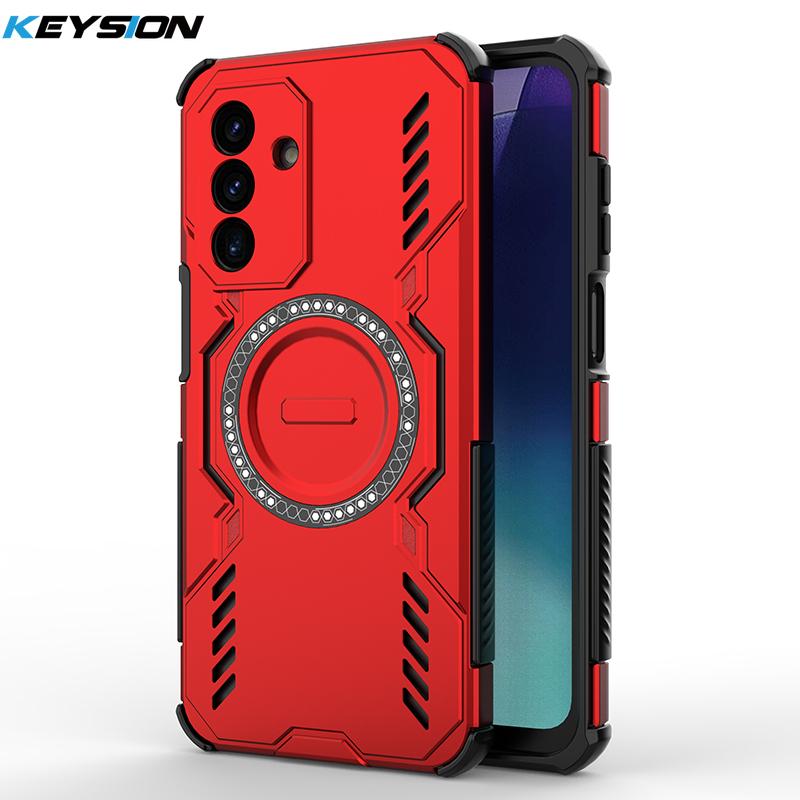 KEYSION Hollow Heat Dissipation Case for Samsung A17 5G Silicone+PC Magnetic Cooling Shockproof Phone Cover for Galaxy S25 FE 5G