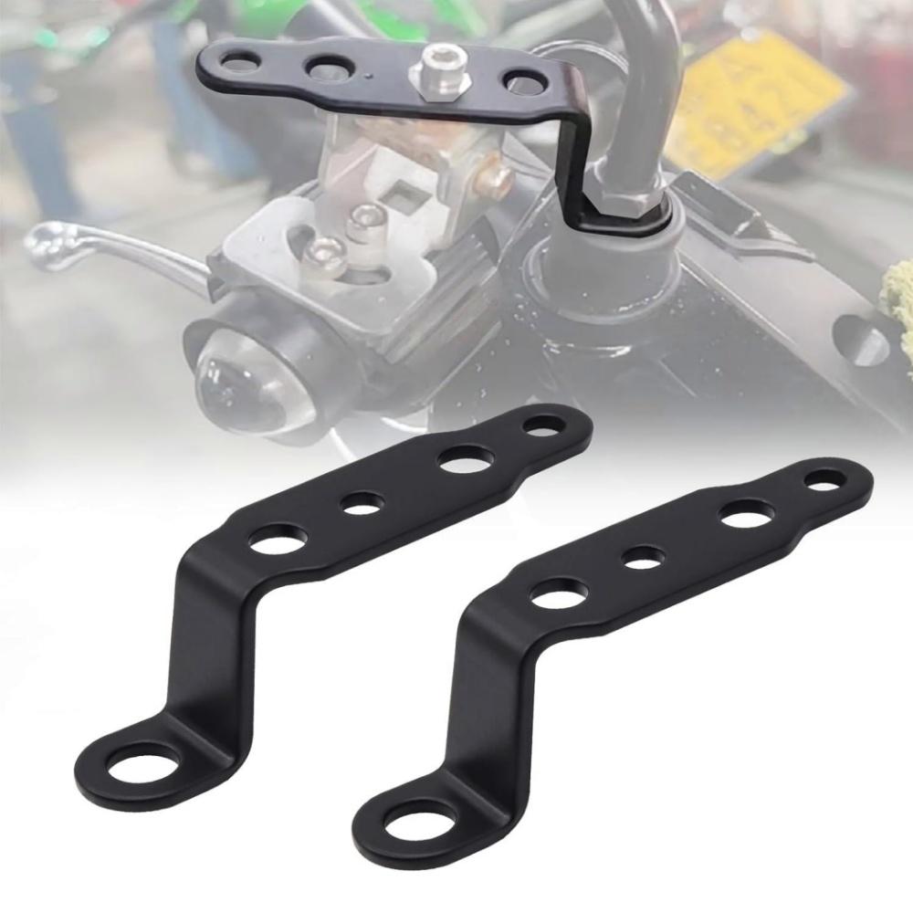 2pcs Motorcycle Mirror Mounting Bracket Motorcycle Fog Driving Light Support Relocation Bracket Metal Holder