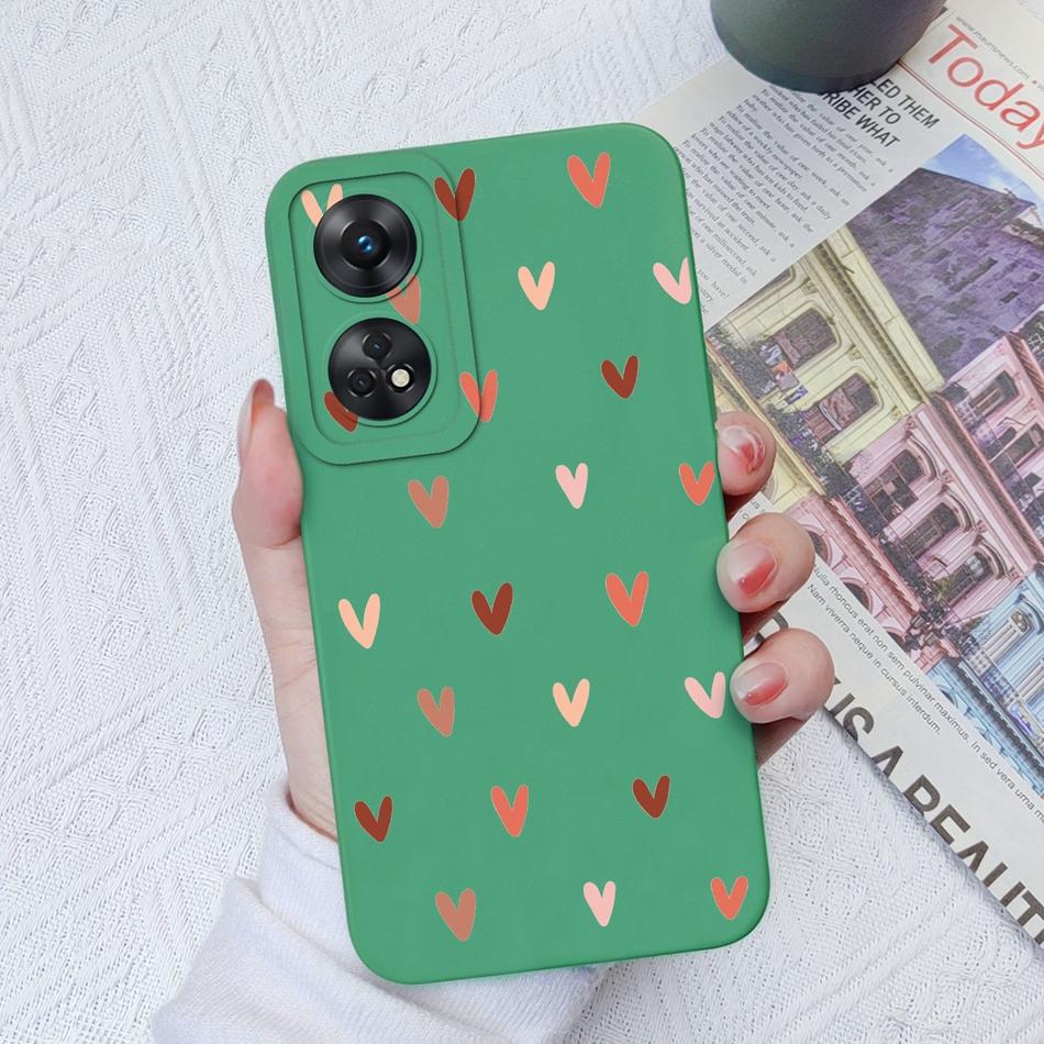 Per Custodia Telefono Oppo Reno 8T 8Z Cuore Amore Protezione Fotocamera Morbido Silicone Liquido Copertura Posteriore Per OPPO Reno8T 4G 5G 8 Lite Guscio