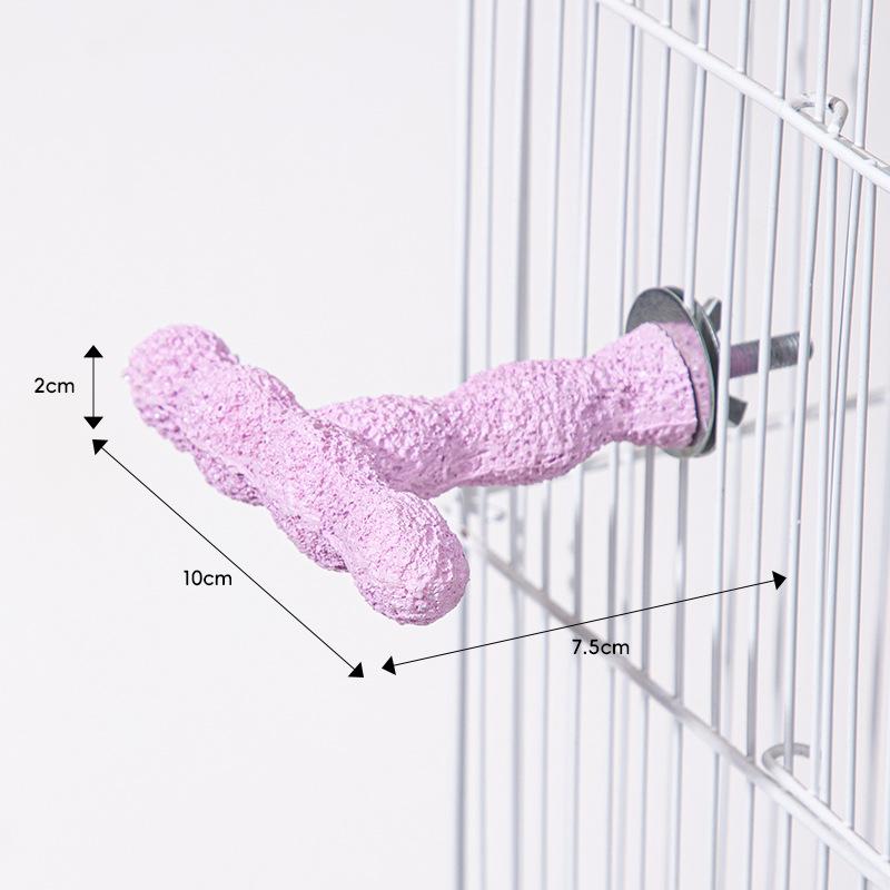 Parrot Station Pole Bird Feeding Box Claw Grinding Rodt Feeder Cage Accessories Bird Toy Resting Station Pole Bird Supplies A8